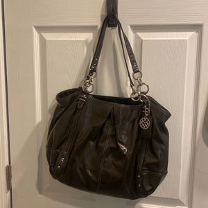 Coach large bag. Soft leather. Approximately 13x13 . Nice soft purple inside.